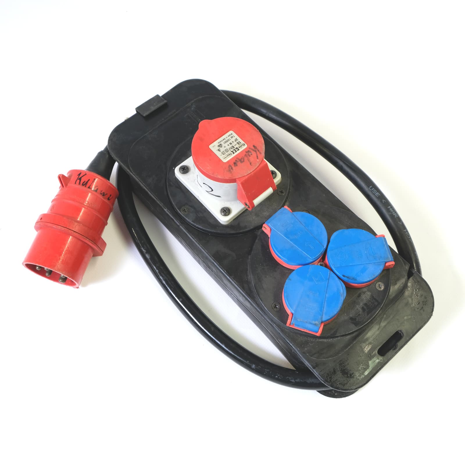 16-Amp-Verteiler (3x Schuko, 1x CEE16A)
